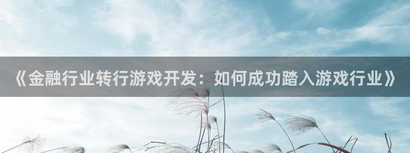 沐鸣官网注册：《金融行业转行游戏开发：如