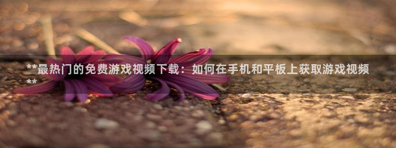 沐鸣咨询：**最热门的免费游戏视频下载：